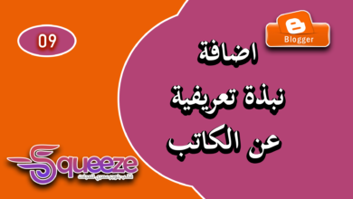 طريقة إضافة نبذة تعريفية عن الكاتب في قالب سكويز على بلوجر